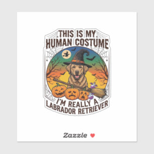 Human Costume Labrador Retriever Halloween Witch H Sticker