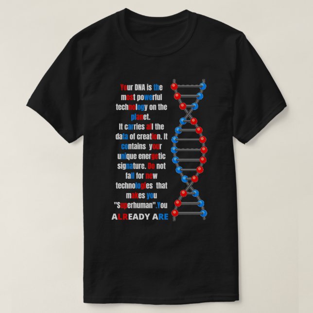 Human DNA text superhuman T-Shirt (Design Front)