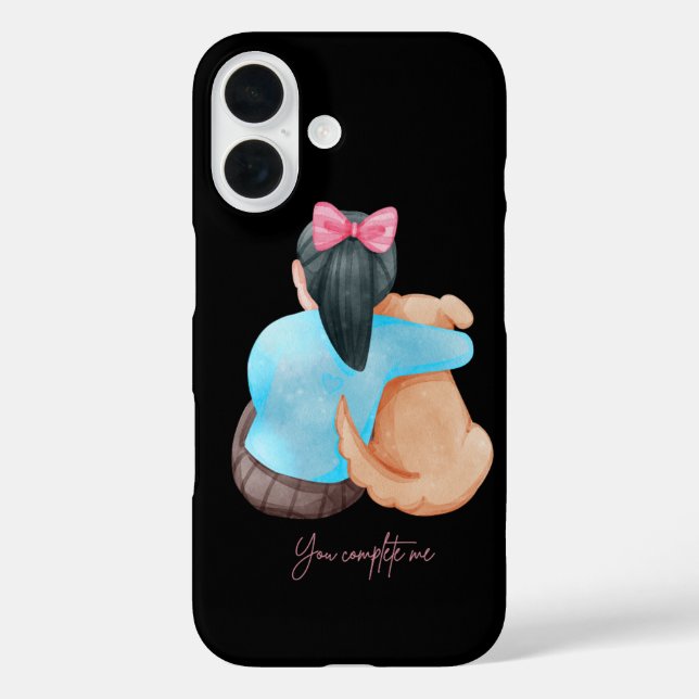 Human & Dog Back View – Minimalist iPhone Case (Back)