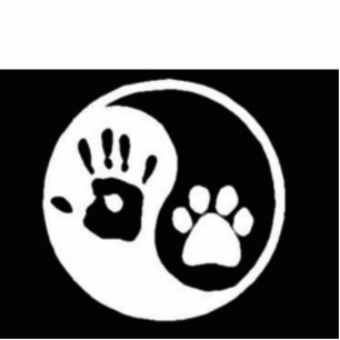 Human/Dog Ying Yang Cutout