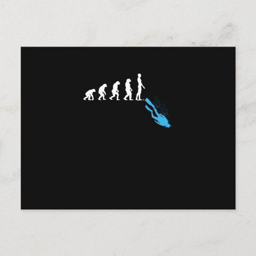 Human Evolution Funny Scuba Diving Diver Graphic Holiday Postcard