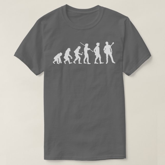 Human Evolution Guitar Guitarist Musician 1  T-Shirt (Design Front)