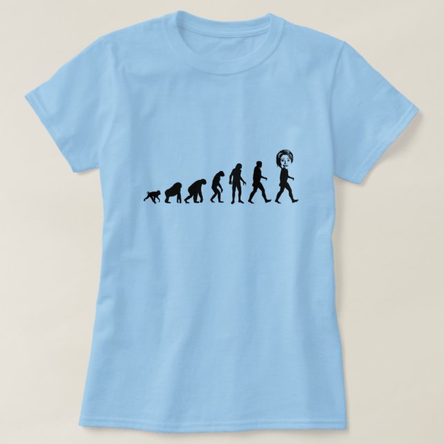 Human Evolution Hillary Clinton T-Shirt (Design Front)