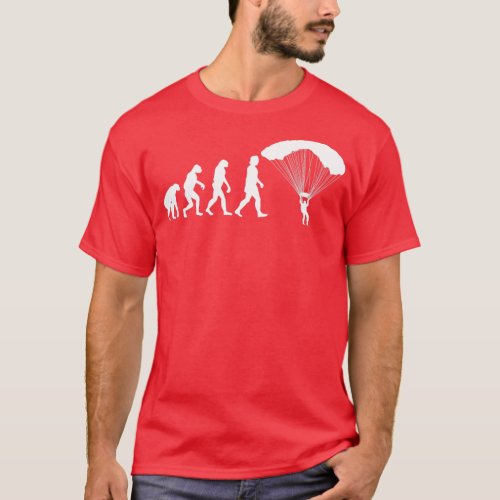 Human Evolution Parachuting Skydiving  1  T_Shirt