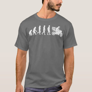 Human Evolution Pizza Delivery Guy Eating Pizza It T-Shirt