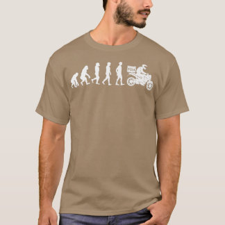 Human Evolution Pizza Delivery Guy Eating Pizza It T-Shirt