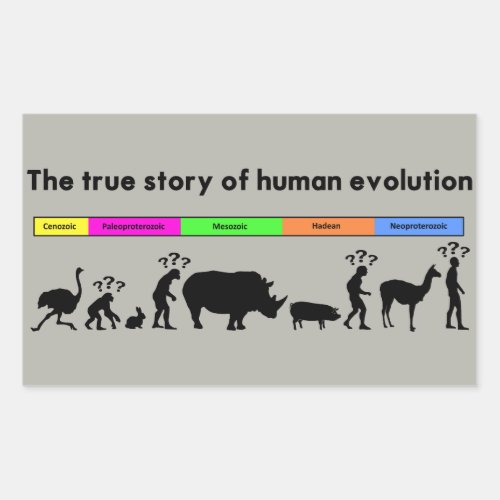 Human evolution rectangular sticker