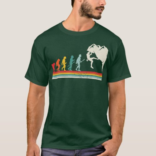 Human Evolution Rock Climbing Bouldering Mountain  T_Shirt