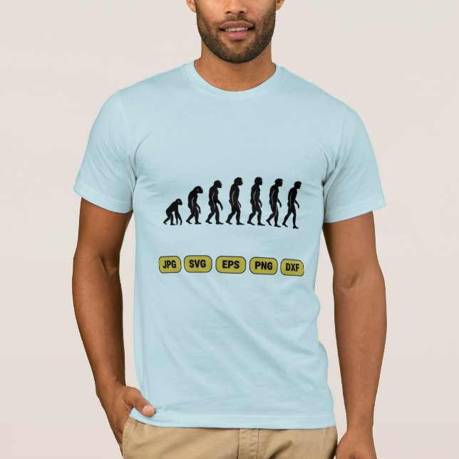 Human Evolution Silhouettes T-Shirt (Front)