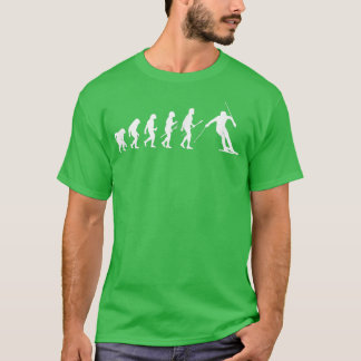Human Evolution Ski Skiing Skier Winter Sports Sno T-Shirt