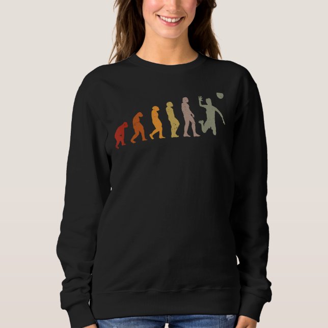 Human Evolution Volleyball Player Sweatshirt (Front)