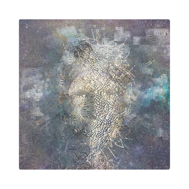 Human face mask metal print (Front)