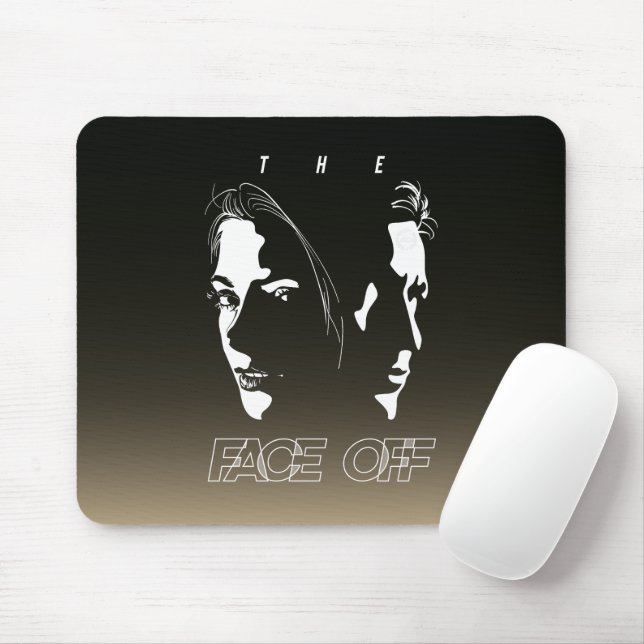 Human Face-off Silhouette Art | Mouse Pad (With Mouse)