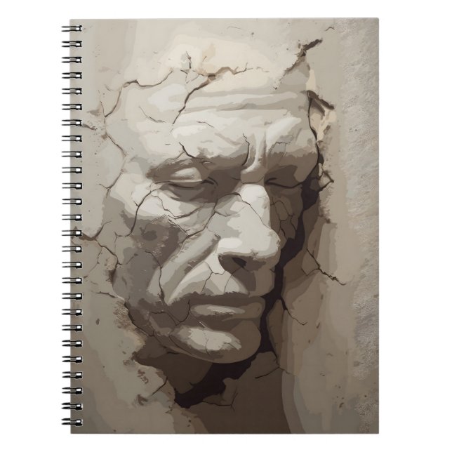 Human Face Protruding From The Old Plaster Notebook (Front)