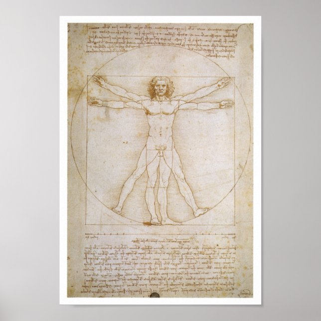 Human Figure in Circle, Illustrating Proportion Poster (Front)