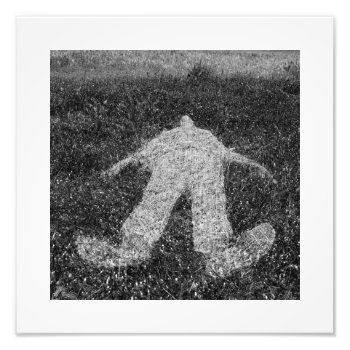 Human Figure Outline Imprinted On Grass Photo Print by sirylok at Zazzle