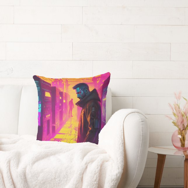 Human Firewall Hacker Throw Pillow (Couch)