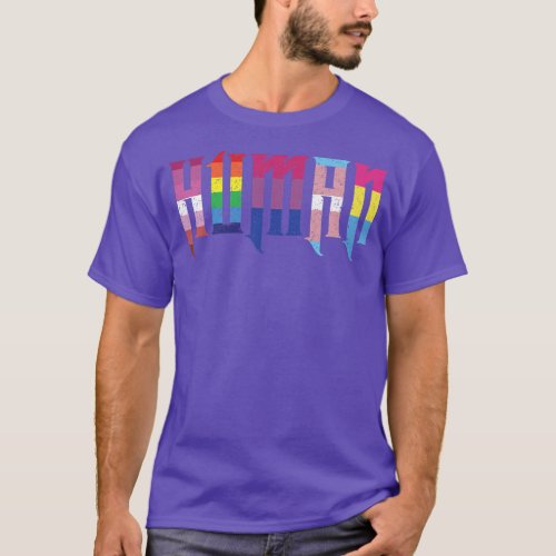 Human Flags Gay Pride LGBTQI Pride Month Equality  T_Shirt