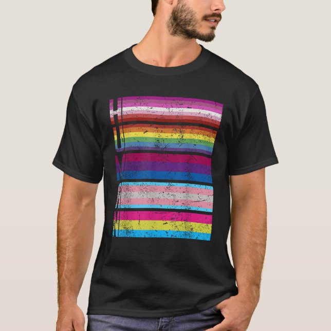 Human Gay Lesbian Bisexual Transgender Pansexual L T-Shirt (Front)