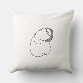 Human guy man contemporary art character throw pillow
