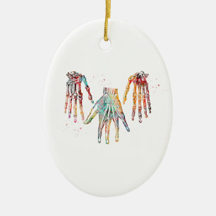 Human hand ceramic ornament