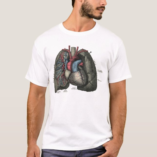 Human Heart Anatomy 1902 Vintage T-Shirt (Front)