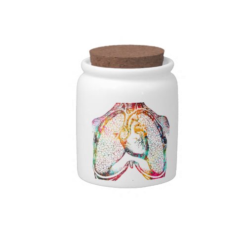Human heart and lungs candy jar