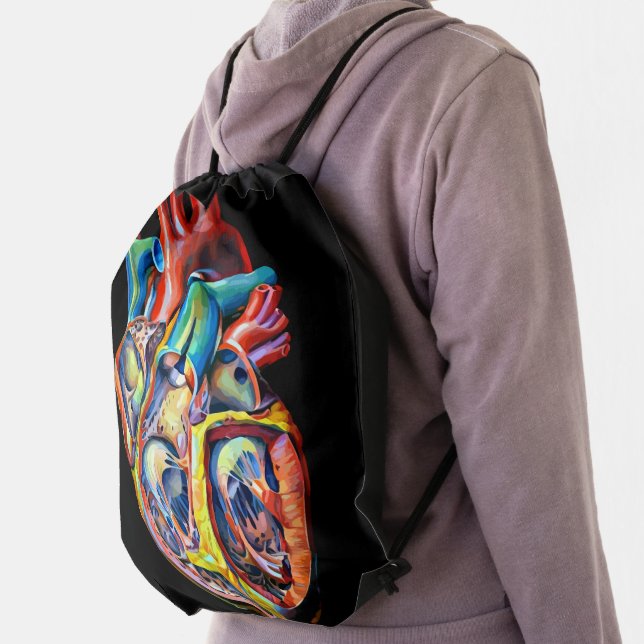 human heart biology anatomy abstract art drawstring bag (Insitu)