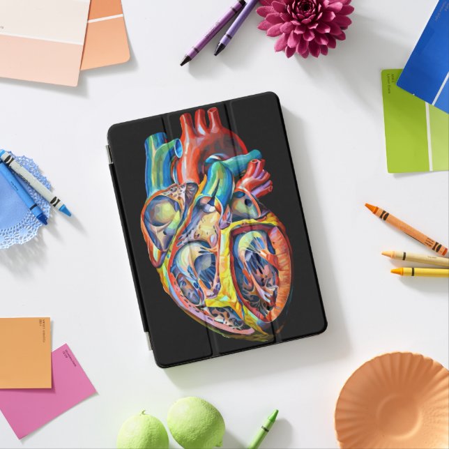 human heart biology anatomy abstract art iPad pro cover (Desk)