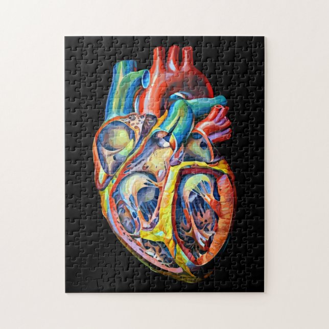 human heart biology anatomy abstract art jigsaw puzzle (Vertical)