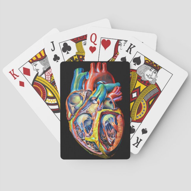 human heart biology anatomy abstract art poker cards (Back)