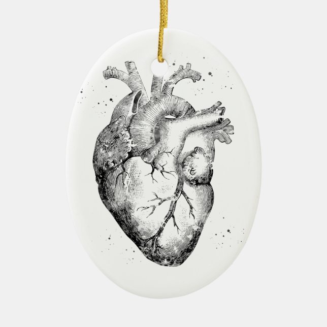 Human Heart Ceramic Ornament (Front)