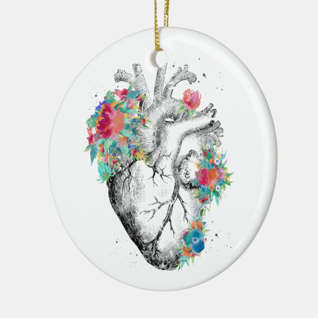 Human Heart Ceramic Ornament (Left)