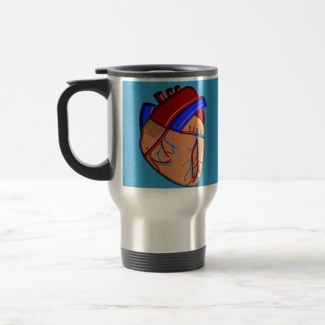 Human Heart iPhone and Electronics Cases Travel Mug (Left)