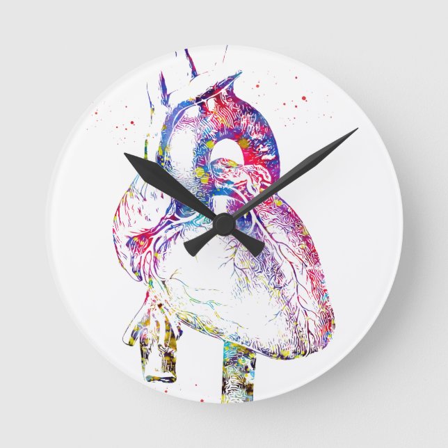 Human Heart Round Clock (Front)