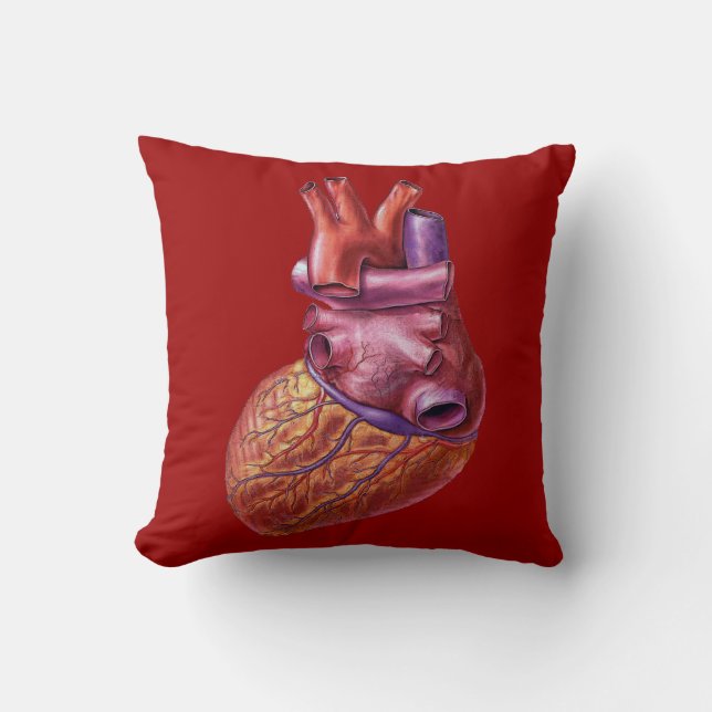 Human Heart Throw Pillow (Front)