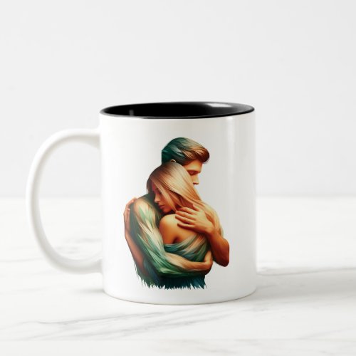 Human Hug Two_Tone Coffee Mug