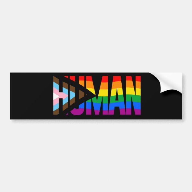 Human Inclusivity Pride Flag Bumper Sticker (Front)