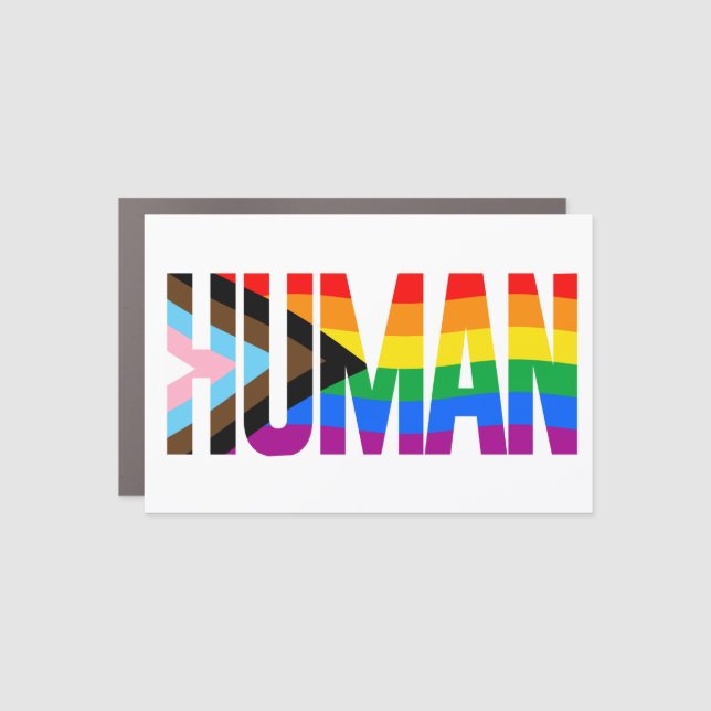 Human Inclusivity Pride Flag Car Magnet (Front)