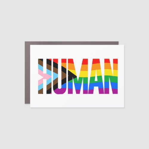 Human Inclusivity Pride Flag Car Magnet