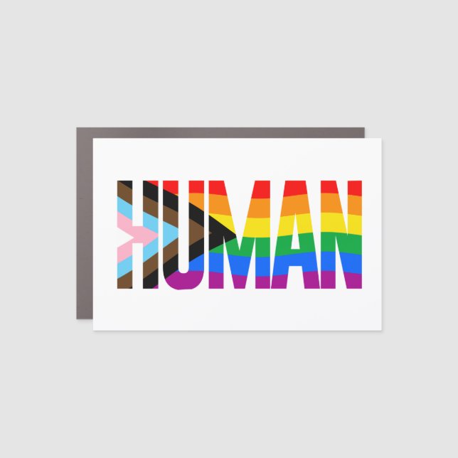 Human Inclusivity Pride Flag Car Magnet (Front)