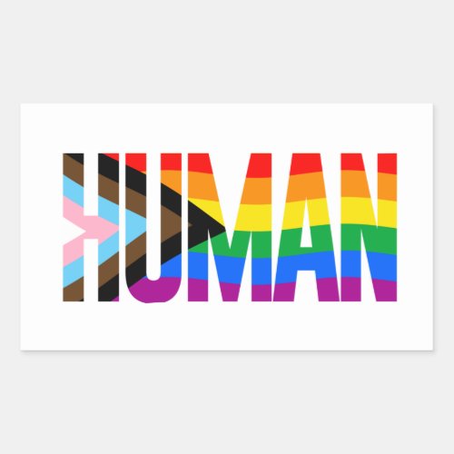 Human Inclusivity Pride Flag Rectangular Sticker