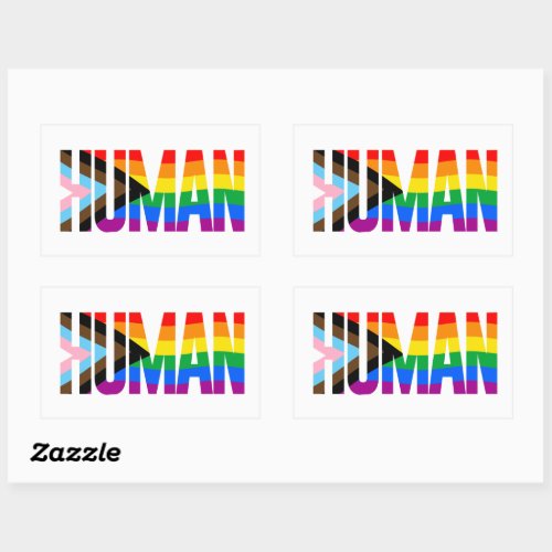 Human Inclusivity Pride Flag Rectangular Sticker