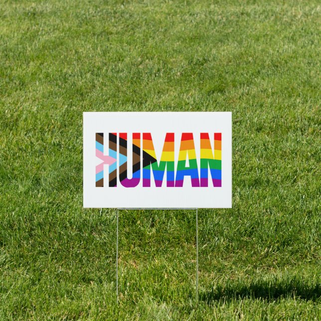 Human Inclusivity Pride Flag Sign (Insitu)