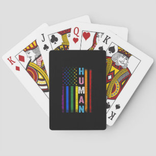 Human LGBT American Flag LGBTQ Rainbow Pride Month Poker Cards
