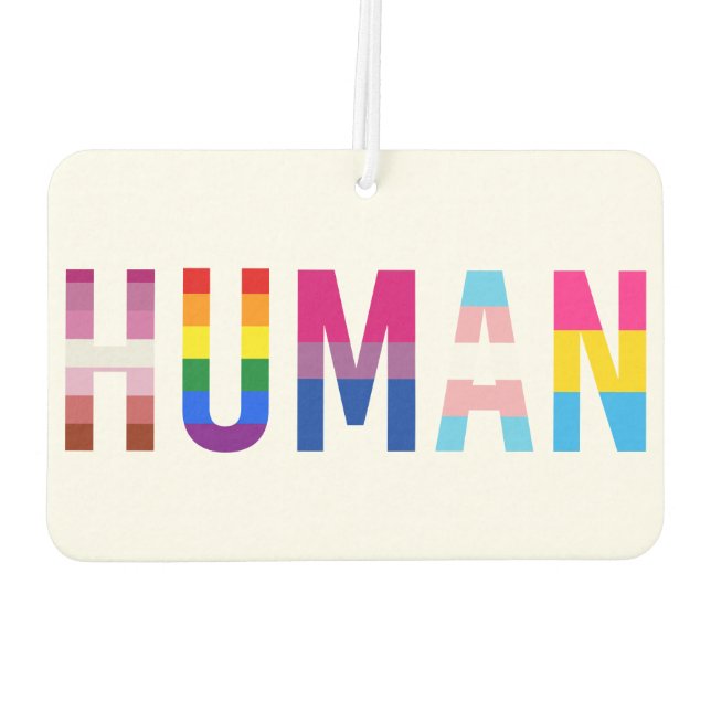 HUMAN LGBT Flag Gay Pride Month Transgender Air Freshener (Back)