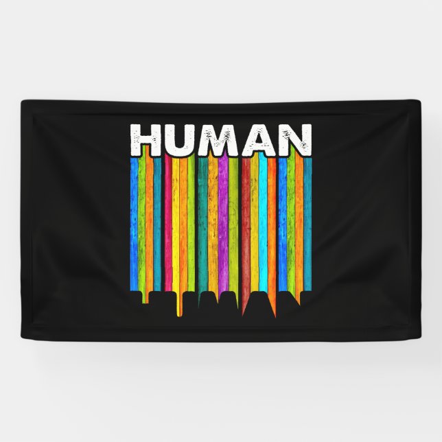 HUMAN LGBT Flag Gay Pride Month Transgender Banner (Horizontal)