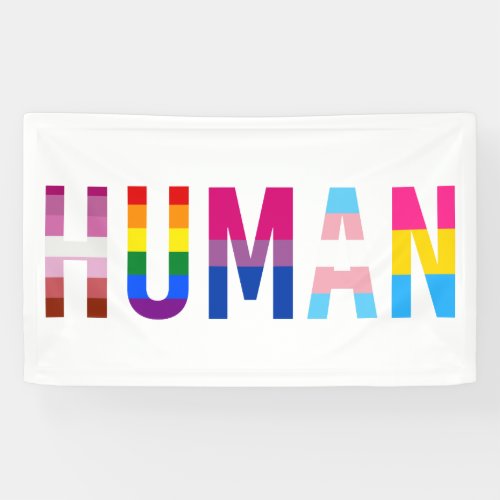 HUMAN LGBT Flag Gay Pride Month Transgender Banner