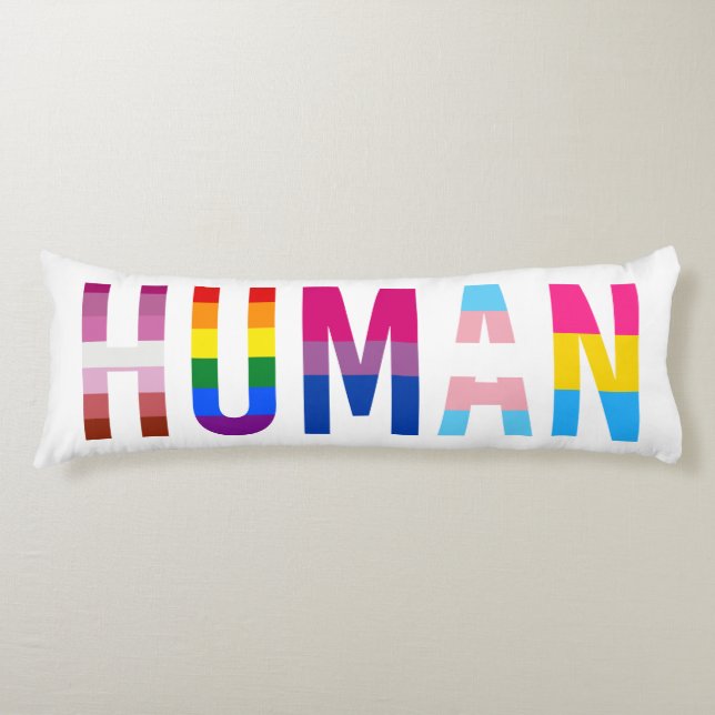 HUMAN LGBT Flag Gay Pride Month Transgender Body Pillow (Front)