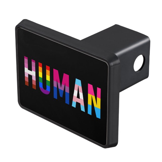 HUMAN LGBT Flag Gay Pride Month Transgender Hitch Cover (Top Right)